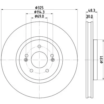 Auténtico Disco de freno HELLA 8DD 355 134-721