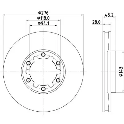Ordena Ya Disco de freno HELLA 8DD 355 134-931