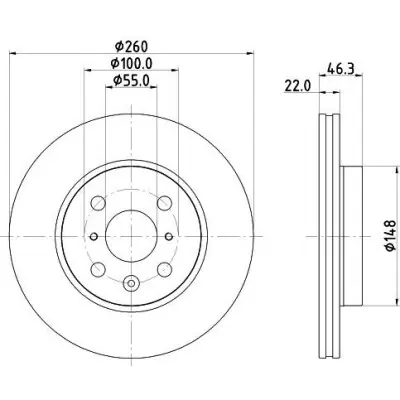Disco de freno HELLA 8DD 355 135-041 Original