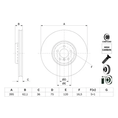 Oferta Flash Juego de disco de freno BOSCH 0 986 479 E84