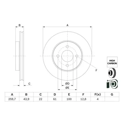Disco de freno BOSCH 0 986 479 G95 Precio Reducido