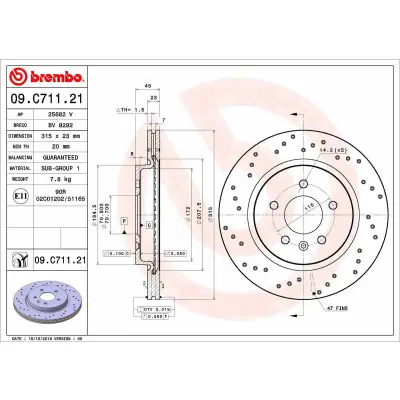 Promoción Disco de freno BREMBO 09.C711.21