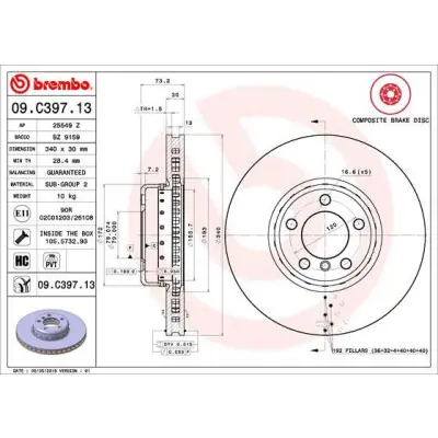 Disco de freno BREMBO 09.C397.13 Envío Gratis
