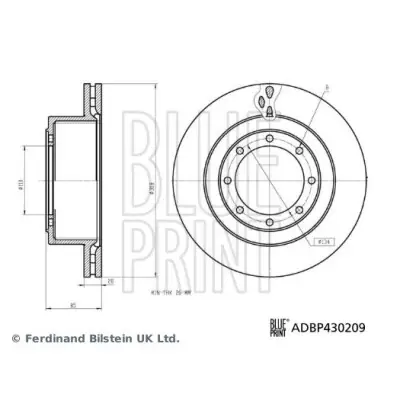 Disco de freno BLUEPRINT ADBP430209 Profesional