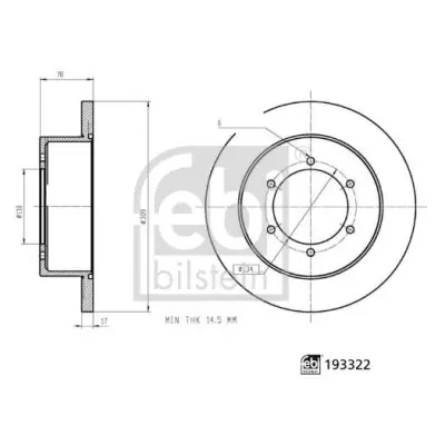 Disco de freno FEBI BILSTEIN 193322 Precio Rebajado