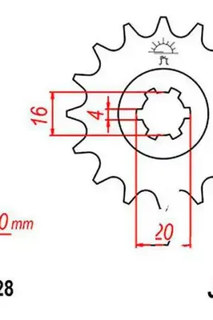 Precio Bajo Piñón de arrastre JT 16/428 Grueso | Suzuki / Hyosung / Kreidler / Qingqi / Sachs ...