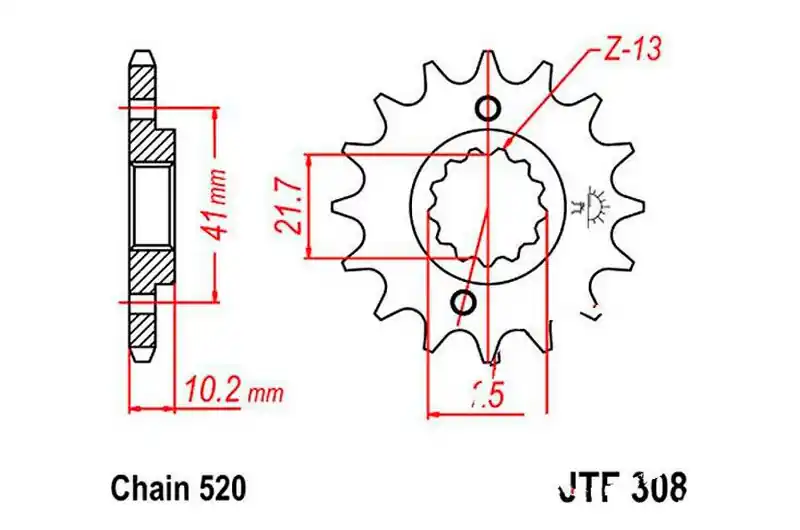 Gran Oferta Piñón de arrastre JT 16/520 Fino | Honda / Yamaha / Suzuki / Aprilia / Derbi