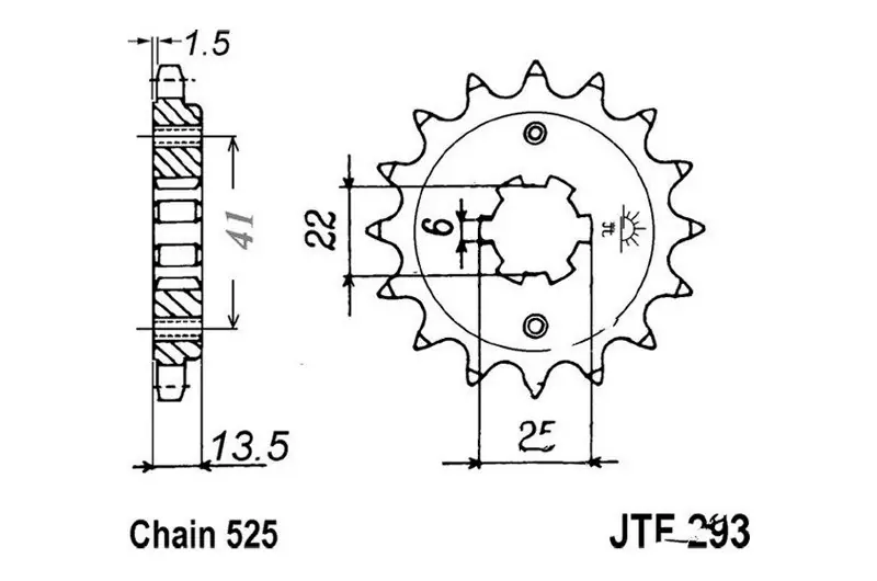 Piñón de arrastre JT 14/525 Grueso | Honda VT 600 C 1988 / XL 600 V 1987-1988 Mejor Calidad