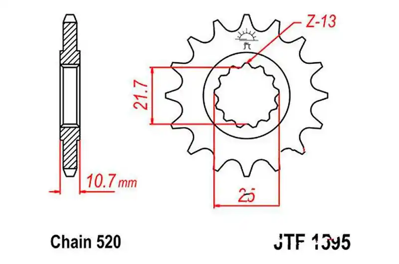 Hecho A Mano Piñón de arrastre JT 15/520 Fino | Yamaha XJ6 600 F / XJ6 600 NA ...