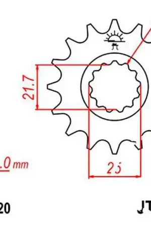 Piñón de arrastre JT 17/520 Fino | Yamaha YZF-R6 600 / FZ6 600 S ... Envío Internacional