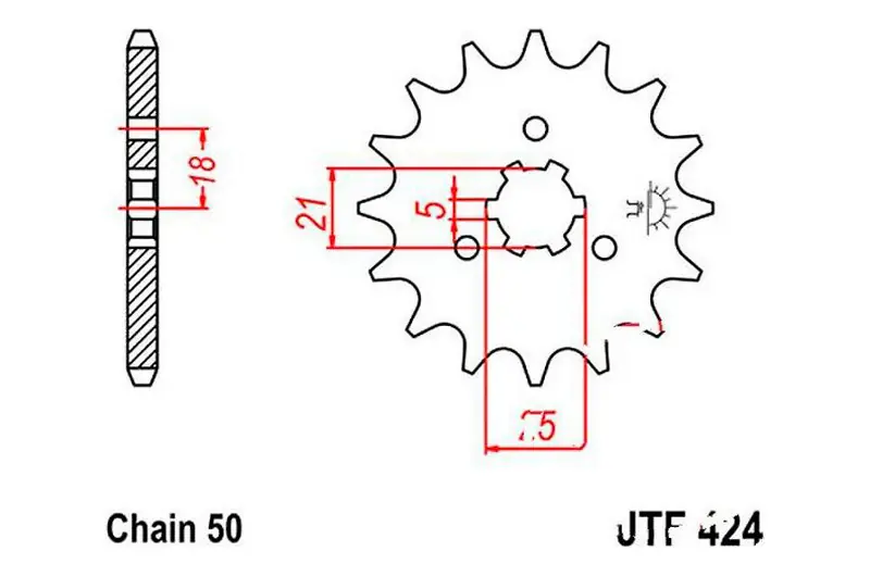Piñón de arrastre JT 15/530 Grueso | Yamaha / Kawasaki / Suzuki Stock Limitado