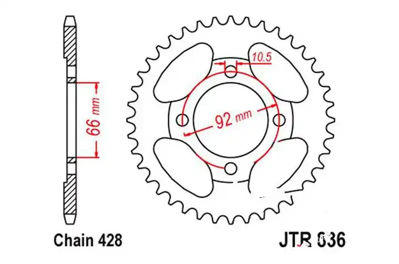 Corona JT 39/428 Acero | Yamaha RD 200 DX 1975-1977 / RD 200 1975 Garantía De Devolución De Dinero