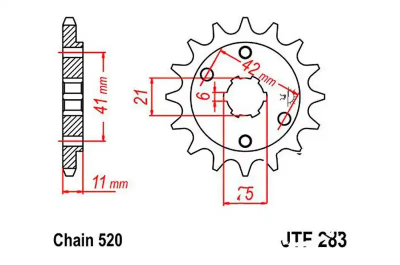 Piñón de arrastre JT 15/520 Grueso | Honda NSR 250 R / NSR 250 R SE ... Devolución Gratuita
