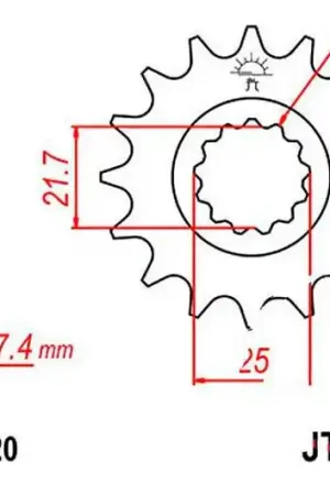 Piñón de arrastre JT 14/520 Fino | Honda VTR 250 / CB 250 F ... Directo De Fábrica