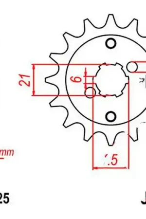 Piñón de arrastre JT 15/525 Grueso | Honda XBR 500 1985-1986 Pago Seguro