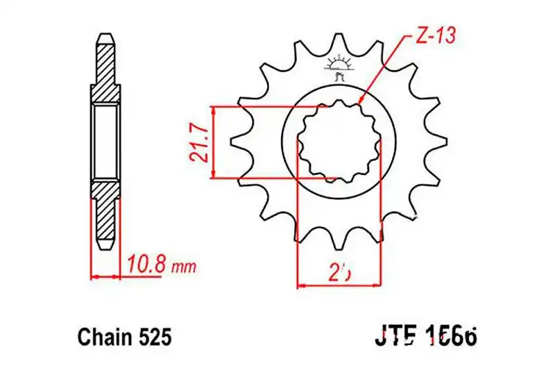Compra Hoy Piñón de arrastre JT 15/525 Fino | Yamaha YZF-R6 600 / TRX 850 ...