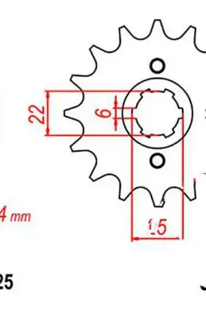 Exclusivo Piñón de arrastre JT 17/525 Grueso | Honda CB 450 S 1986-1989 / CMX 450 C 1986-1987