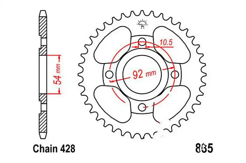 Corona JT 45/428 Acero | Yamaha SR 125 / RD 125 LC ... Popular