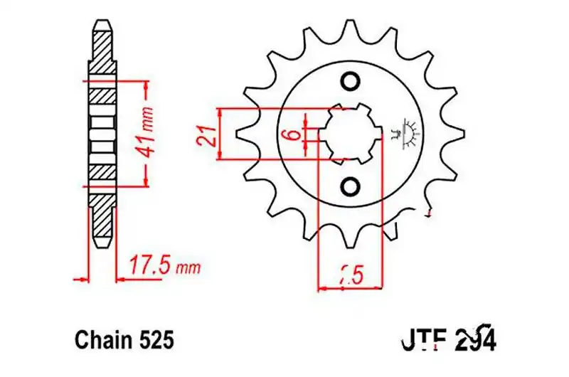 Piñón de arrastre JT 14/525 Grueso | Honda XBR 500 / CBR 400 R ... Precio Económico