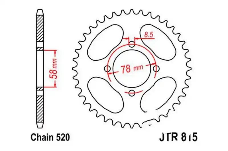 Corona JT 38/520 Acero | Suzuki GT 200 / GT 185 E ... Artesanal