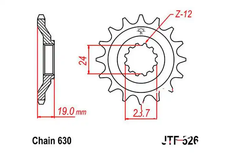 Gran Oferta Piñón de arrastre JT 15/630 Fino | Kawasaki GPZ 1000 RX 1986-1987