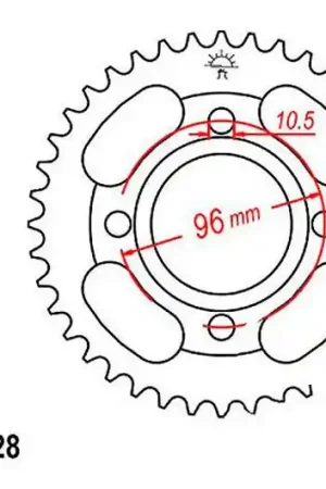 Corona JT 44/428 Acero | Honda CG 125 ES 2004-2008 Última Versión