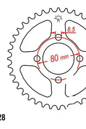 Corona JT 49/428 Acero | Yamaha YBR 125 ED / YBR 125 SPD ... Precio Reducido
