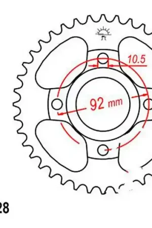 Corona JT 49/428 Acero | Yamaha SR 125 / RD 125 LC ... Certificado