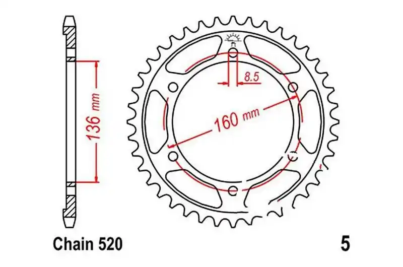 Corona JT 40/520 Acero | Aprilia / Husqvarna / BMW / Beta / Gilera Barato