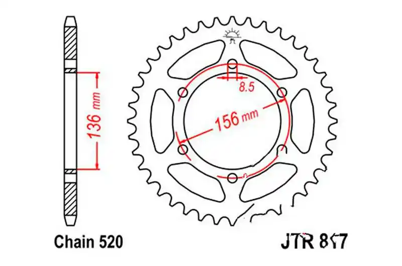 Precio Bajo Corona JT 46/520 Acero | Derbi 659 660 2007-2010