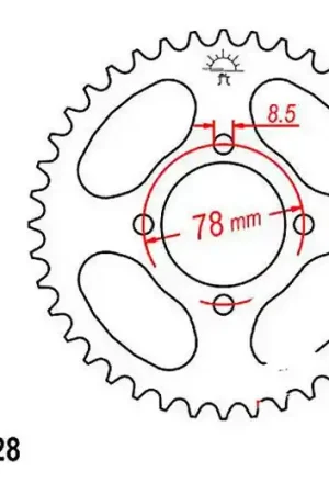 Corona JT 48/428 Acero | Kawasaki / Suzuki / Generic / Hyosung / Keeway ... Lujoso