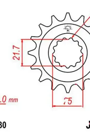 Piñón de arrastre JT 15/630 Fino | Kawasaki GPZ 750 A 1985 / Z 750 GP 1983-1984 Pago Seguro