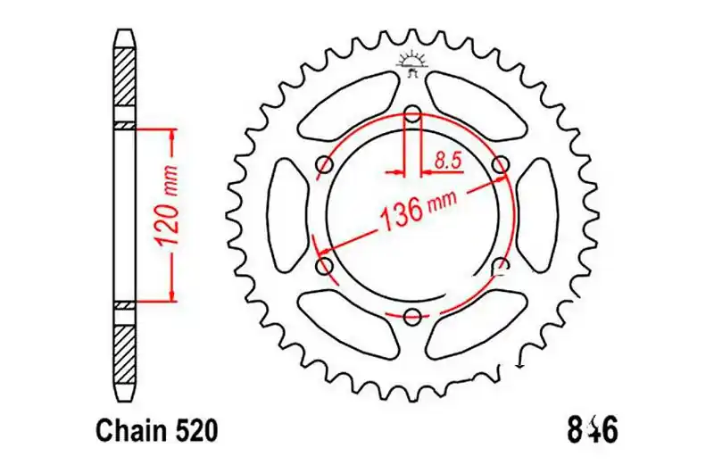 Comprar En Línea Corona JT 37/520 Acero | Yamaha XJR 400 / XJR 400 R2 ...