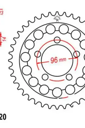 Corona JT 40/520 Acero | Honda NSR 250 R / NSR 250 R SE ... Marca Reconocida