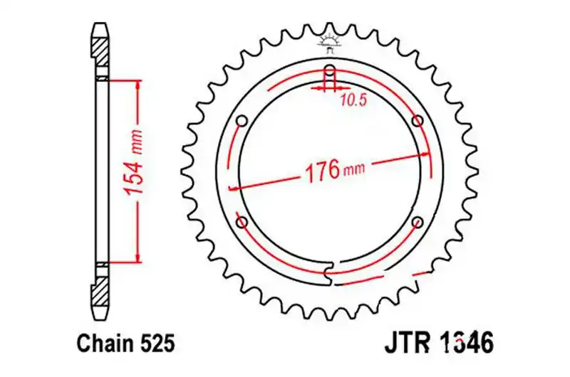 Pago Seguro Corona JT 43/525 Acero | Honda VFR 800 F 2014-2019 / VFR 800 X 2015-2019