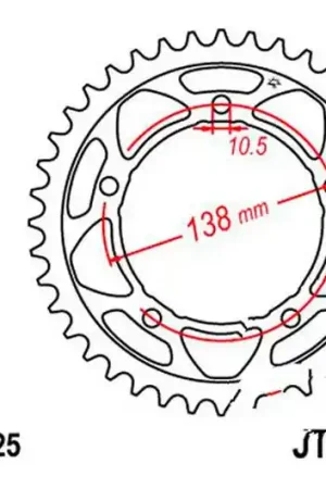 Corona JT 41/525 Acero | Yamaha YZF-R1 1000 2015-2019 / YZF-R1 1000 M 2015-2019 Mejor Calidad