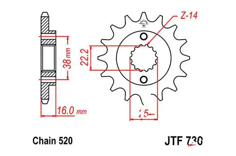 Piñón de arrastre JT 13/520 Fino | Ducati 916 916 Rebajas