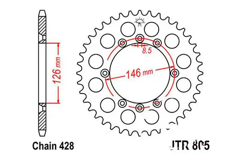 Oferta Especial Corona JT 50/428 Acero | Suzuki DR 125 SM 2008-2013
