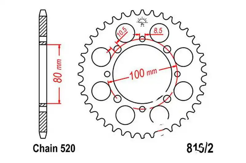 Certificado Corona JT 41/520 Acero | Suzuki GZ 250 / GN 250 ...
