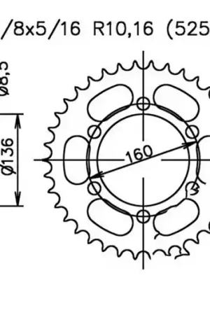 Alta Calidad Corona Esjot 41/525 Acero | Sachs Roadster 650 2000-2006