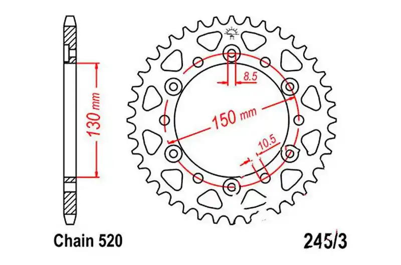Corona JT 45/520 Acero | Yamaha YZF 600 RH / YZF 600 RN ... Mayoreo