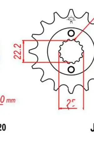 Piñón de arrastre JT 15/520 Fino | Ducati Sport 750 1988-1990 Últimas Unidades