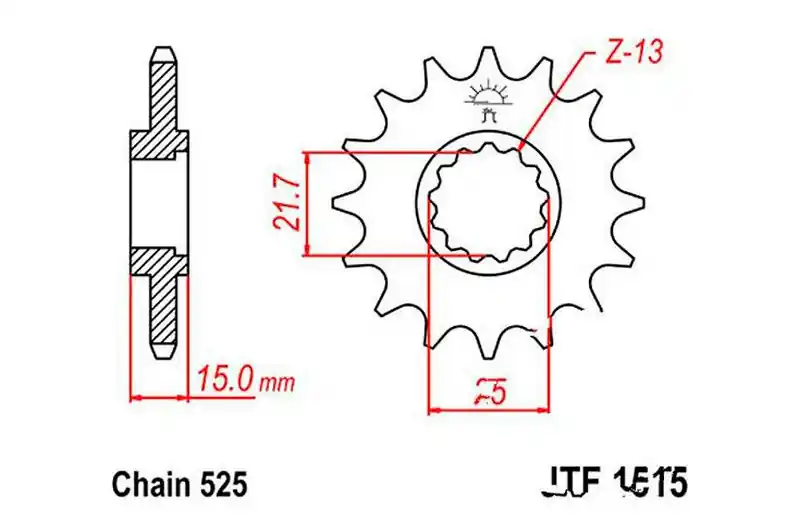 Venta Final Piñón de arrastre JT 14/525 Fino | Kawasaki ZX-6R 600 F 1995-1997
