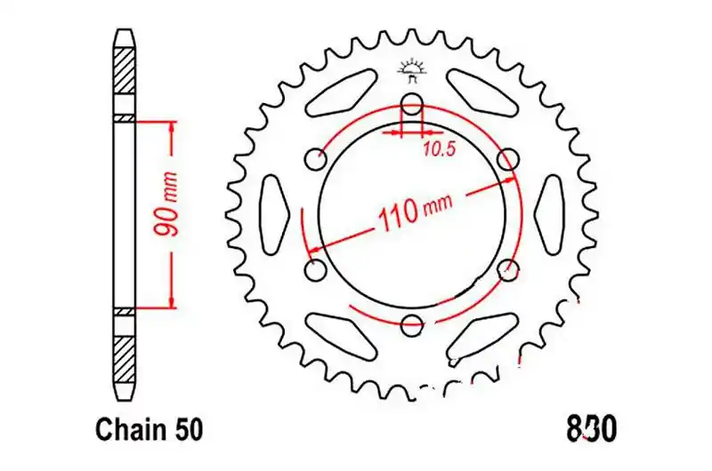 Corona JT 33/530 Acero | Yamaha XS 650 1975-1983 / XS 650 SE 1980-1983 Artesanal