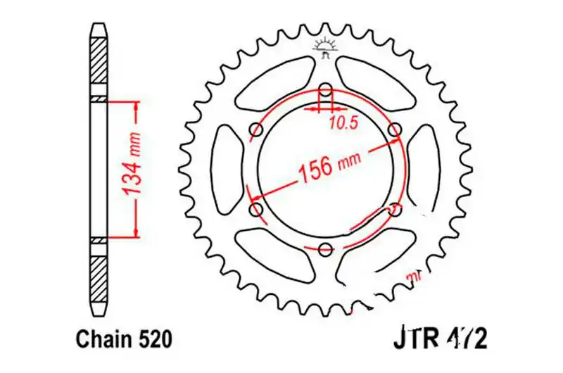 Corona JT 40/520 Acero | Kawasaki KR-1S 250 C 1990-1992 / KR-1 250 B 1988-1989 Ocasión Especial
