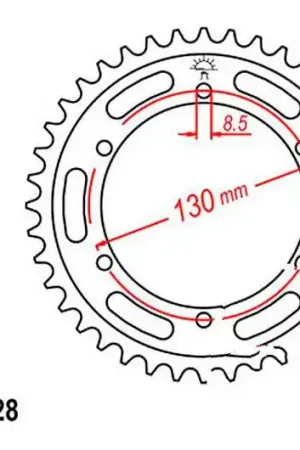 Mejor Precio Corona JT 44/428 Acero | Yamaha TZR 125 1997-1999 / YBR 250 2007-2013