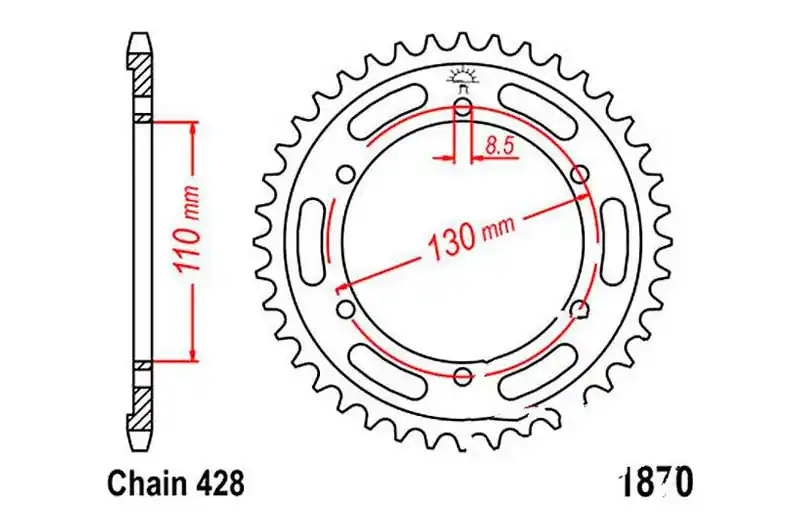 Gran Oferta Corona JT 46/428 Acero | Yamaha TZR 125 1997-1999 / YBR 250 2007-2013