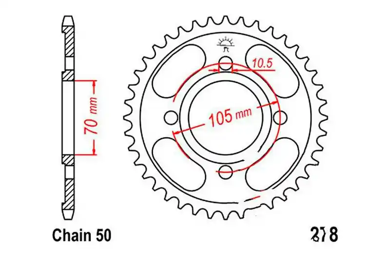 Corona JT 34/530 Acero | Honda CJ 250 T / CB 400 F ... Entrega Rápida