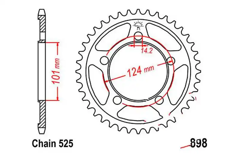 Corona JT 38/525 Acero | KTM Super Duke 990 R LC8 / Super Duke 990 LC8 ... Lujoso