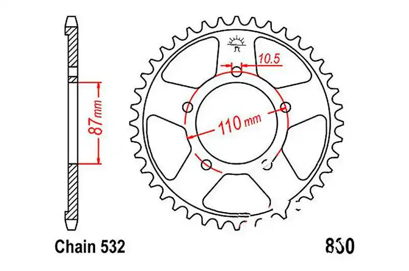 Corona JT 46/532 Acero | Suzuki GSX-R 1100 1986-1988 Artesanal
